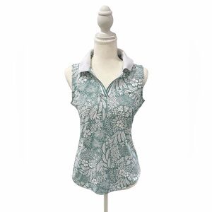 Tommy Bahama Sleeveless Golf/Tennis Polo Top Size Small Floral Print